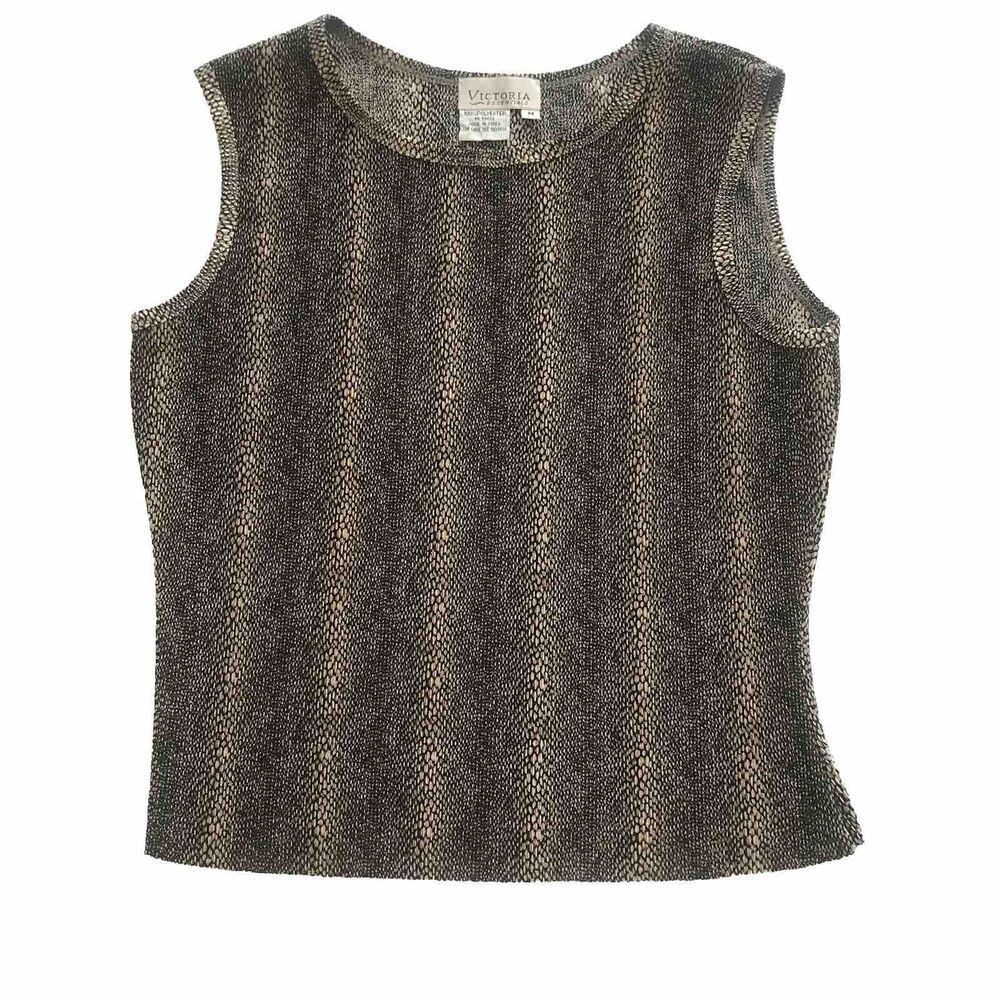 Victoria Essentials Tank Top Cami Women's Medium Snakeskin Print Sleeveless